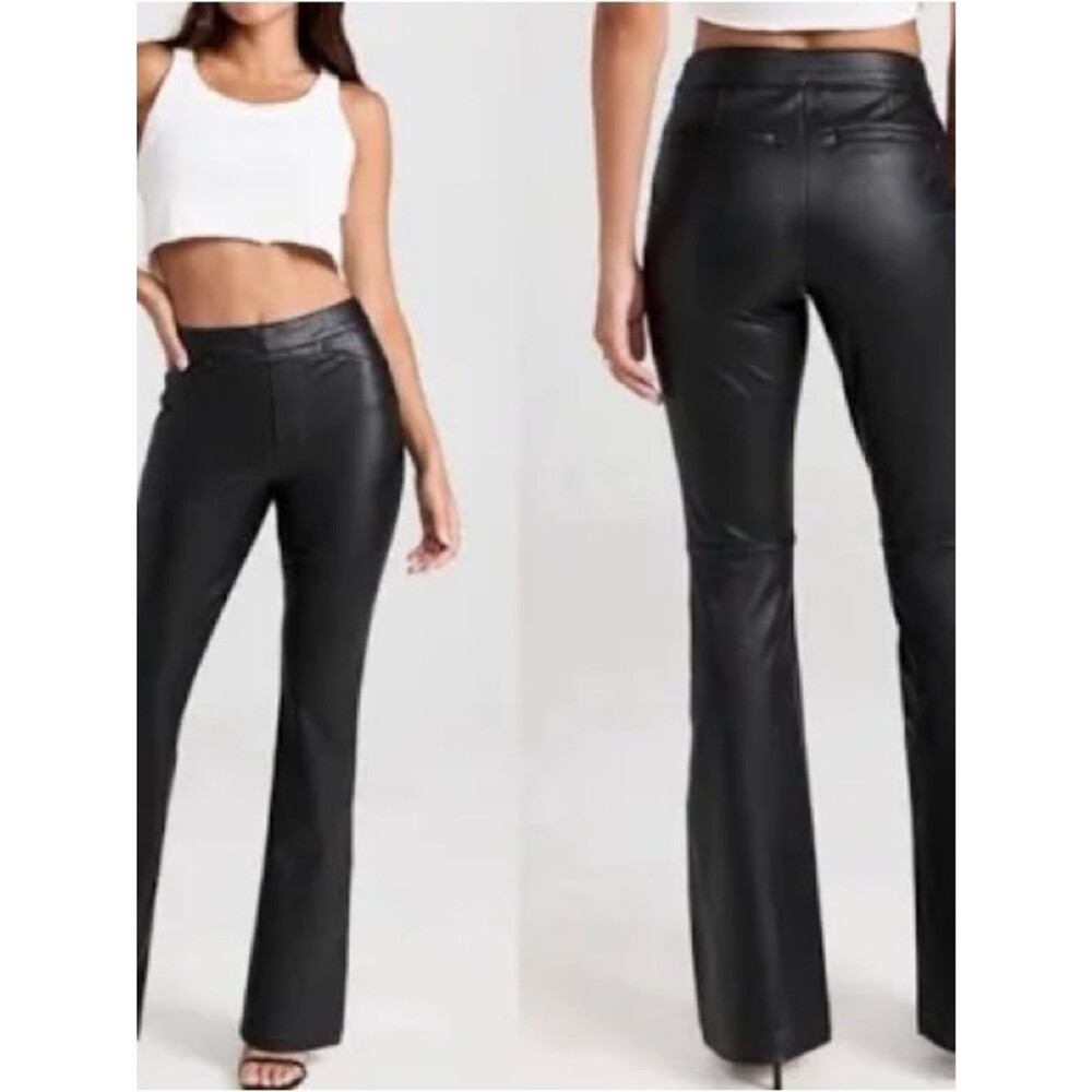 SPANX Faux Leather Like Flare Luxe Black Pants-Size M $168!! NWT